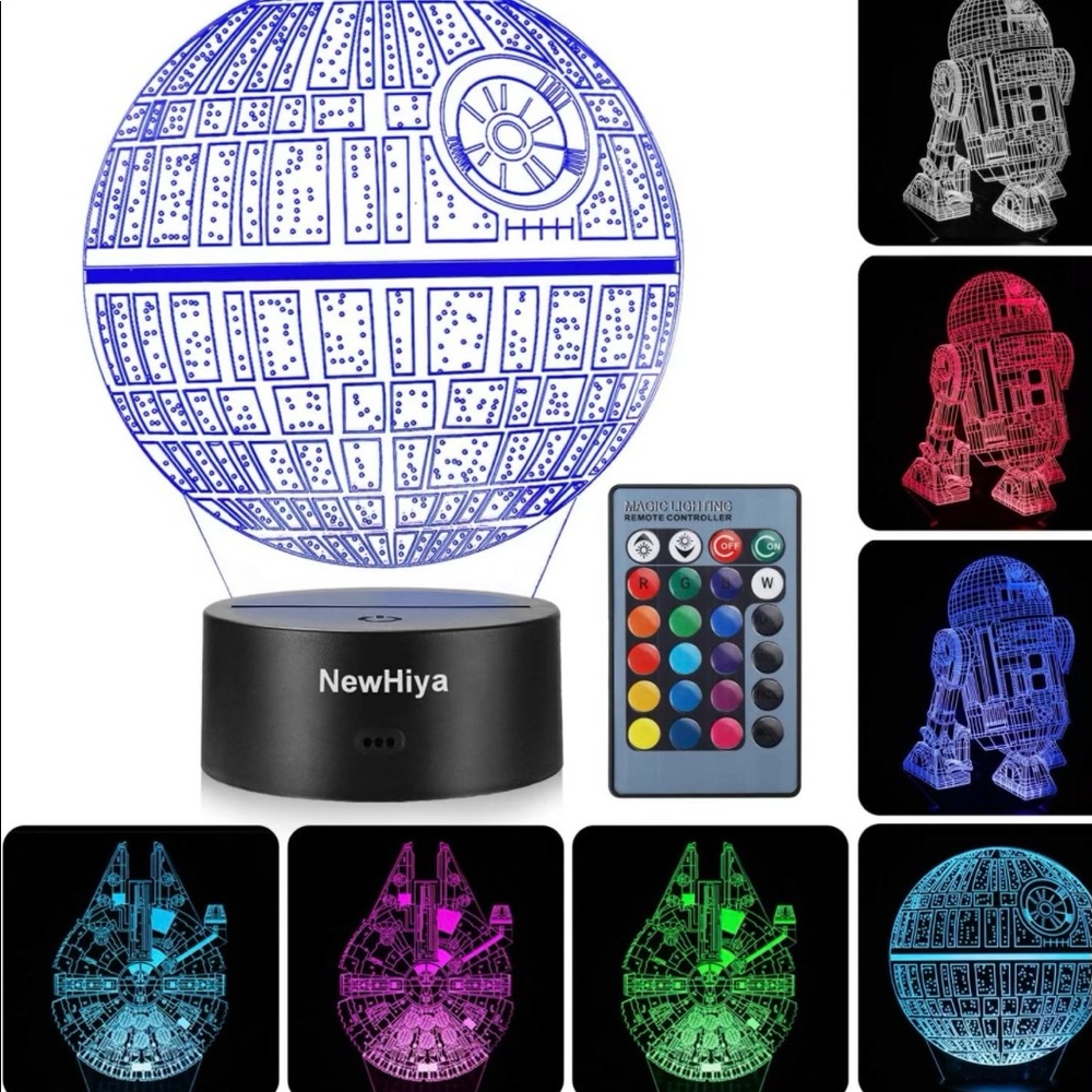 Disney Star Wars 3D Night Light- 3 Patterns, Color Changing